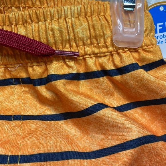 Kidgets orange yellow black striped boys swim trunks swimsuit board shorts SZ 3T - Picture 10 of 17